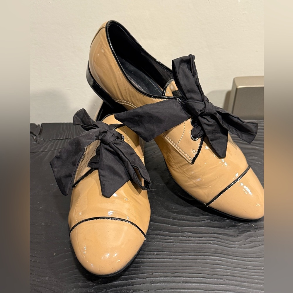 SOLD Authentic PRADA Patent Leather Bow Oxfords Loafers